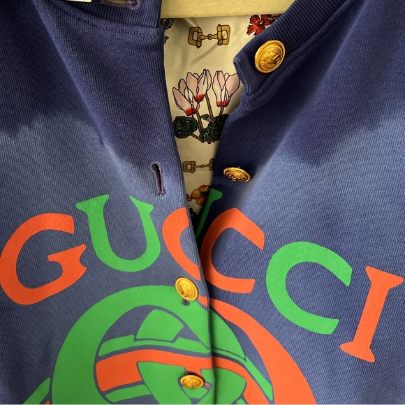 Gucci Cotton Cardigan Sweater with Gucci logo size M - Picture 5 of 10